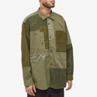 Comme des Garçons Homme Men's Patchwork Overshirt in Khaki Mix