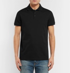 Saint Laurent - Logo-Embroidered Cotton-Piqué Polo Shirt - Men - Black