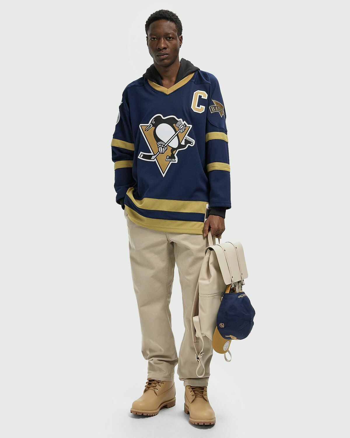 Mitchell & Ness X JUST DON NHL JERSEY HOODIE PITTSBURGH PENGUINS Blue Men