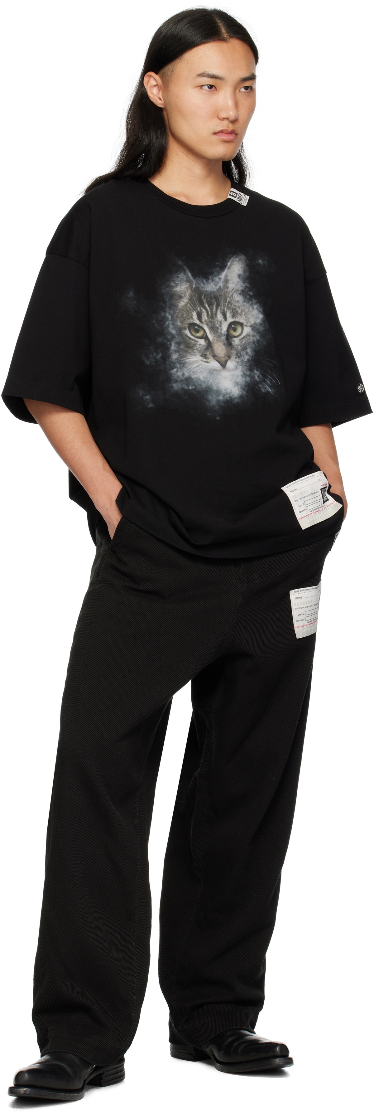 Maison MIHARA YASUHIRO Black Cat Printed T-shirt Maison