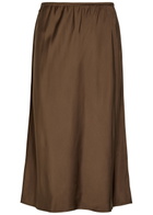 Vince Satin Slip Midi Skirt Brown