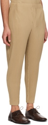 HOMME PLISSÉ ISSEY MIYAKE Beige Monthly Color February Trousers