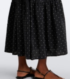 Asceno Polka-dot tiered silk midi dress