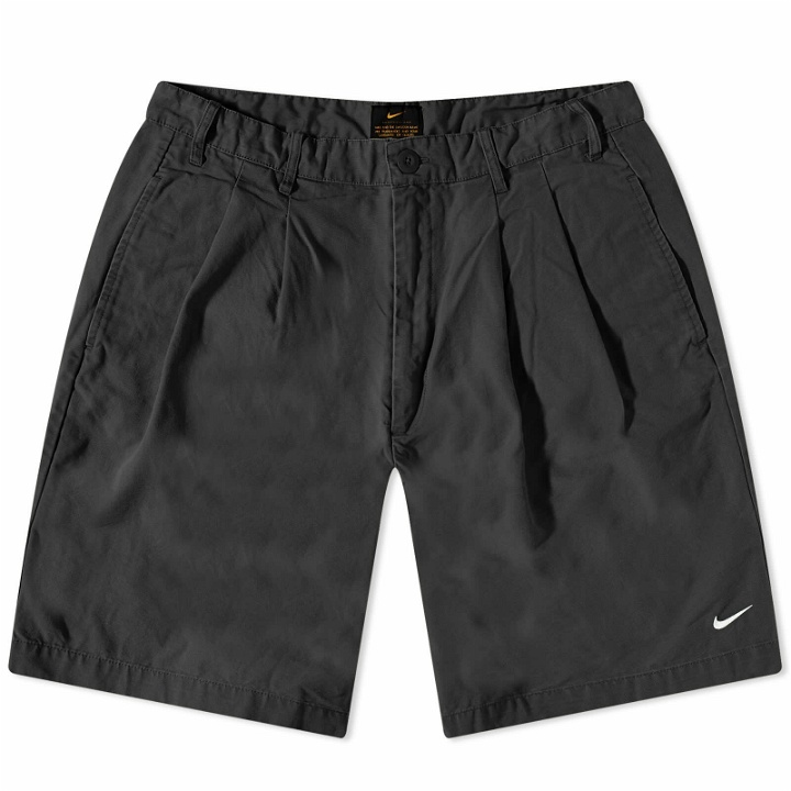 Photo: Nike Men's Life Pleated Chino Short in Black/White