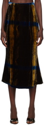 KIM SHUI Brown Printed Midi Skirt