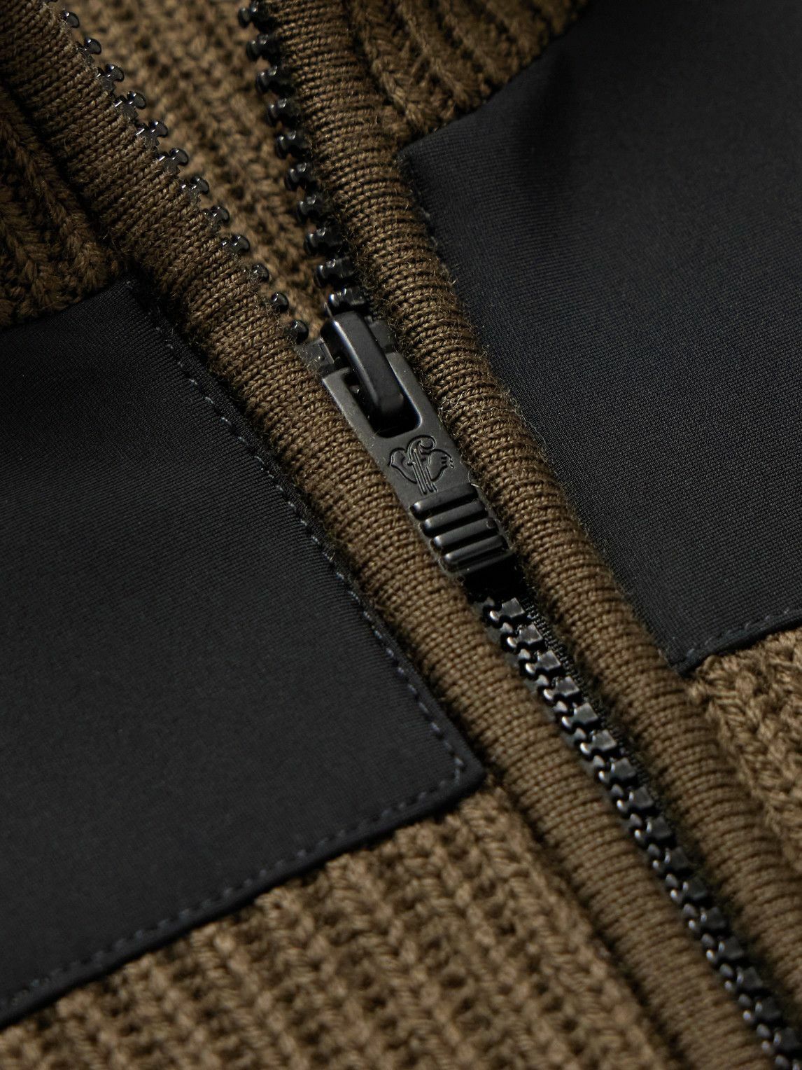 Fusalp - Theodore Jersey-Trimmed Ribbed Wool Half-Zip Sweater - Brown