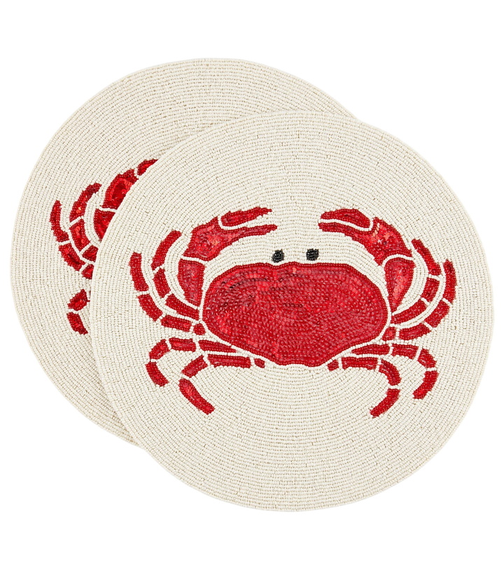 Photo: Les-Ottomans Crab set of 2 beaded placemats