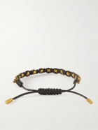 Alexander McQueen - Gold-Tone and Woven Leather Bracelet