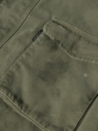 Balenciaga - Distressed Cotton-Canvas Coat - Green