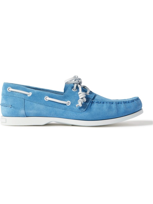 Photo: Manolo Blahnik - Sidmouth Suede Boat Shoes - Blue