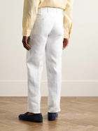 Anderson & Sheppard - Straight-Leg Linen Trousers - White