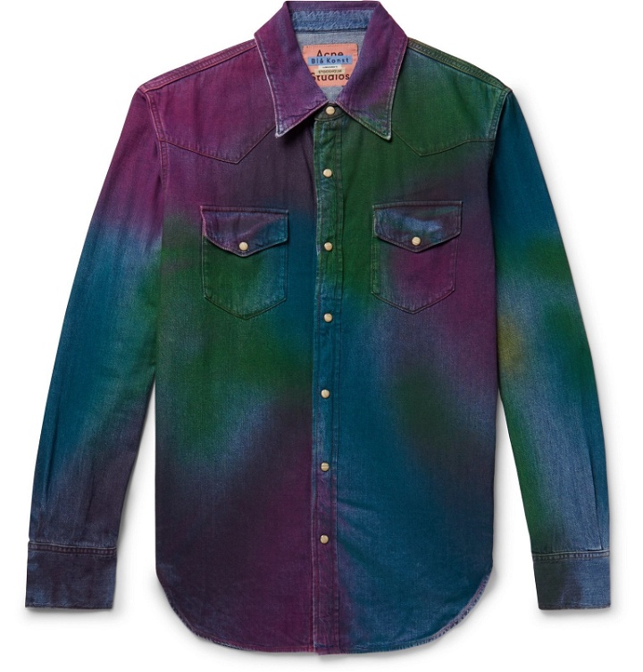 Photo: Acne Studios - 2001 Tie-Dyed Denim Western-Style Shirt - Multi