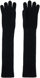 AURALEE Black Baby Cashmere Knit Long Gloves