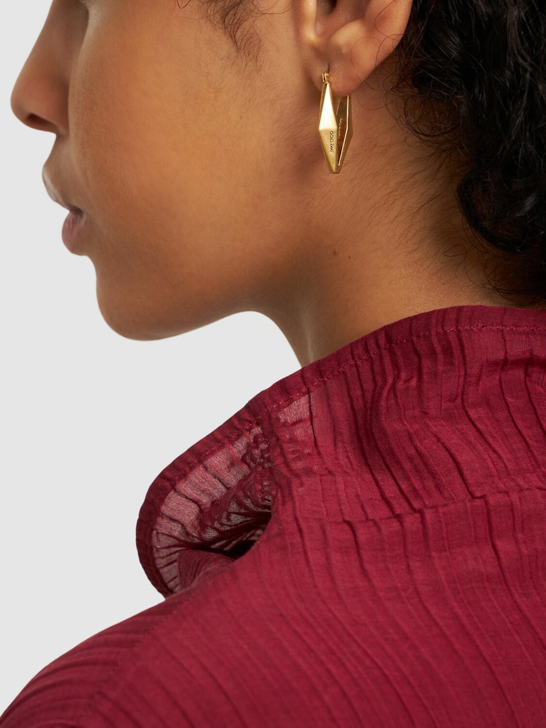 JIMMY CHOO Diamond Chain Hoop Earrings Jimmy Choo