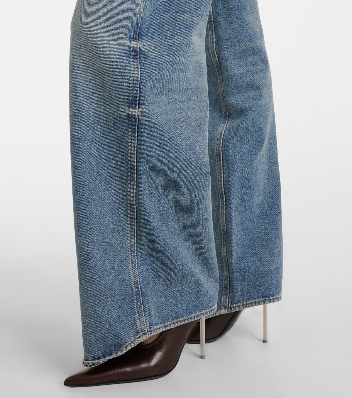 Courrèges Logo wide-leg jeans