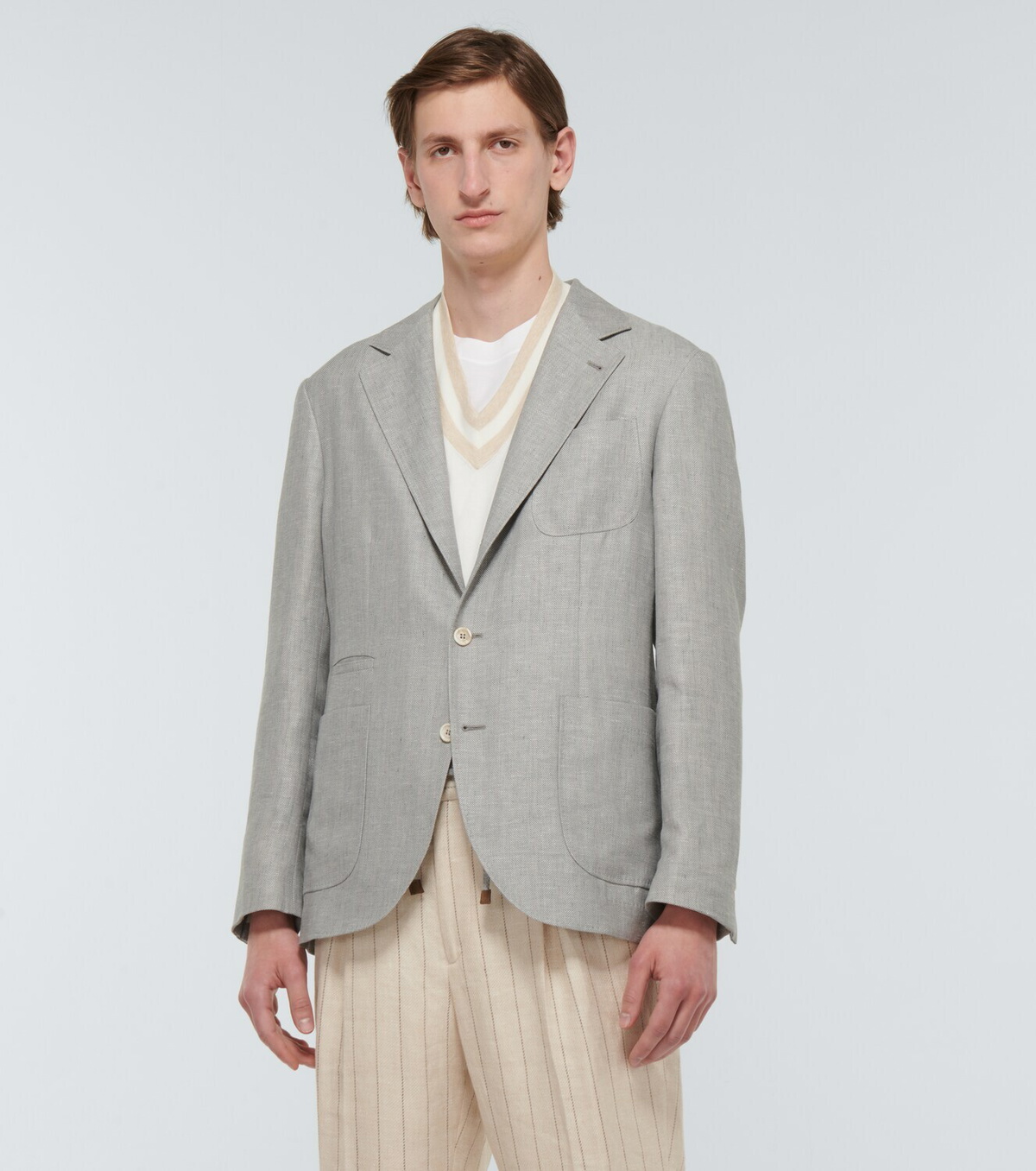 Brunello Cucinelli Linen, wool and silk blazer Brunello