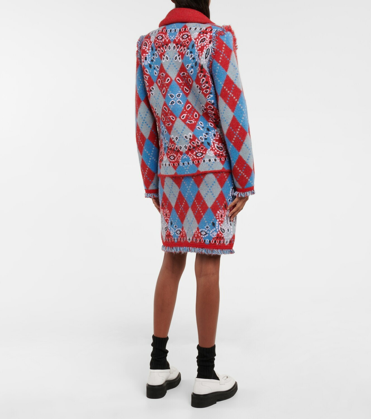 Alanui - Bandana Argyle wool-blend cardigan