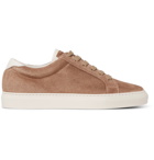 Brunello Cucinelli - Leather-Trimmed Suede Sneakers - Men - Brown