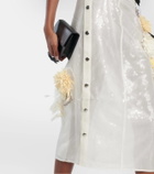 Xu Zhi Appliqué sequined silk midi dress