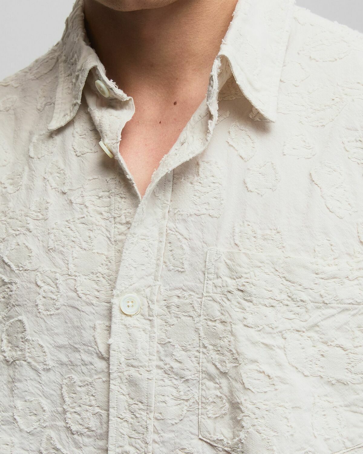 Norse Projects OLE OVERSIZED FIL COUPE SS SHIRT Beige Mens Shortsleefe