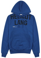 Helmut Lang Logo-print Hooded Cotton Sweatshirt Blue