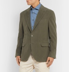 Brunello Cucinelli - Dark-Sage Unstructured Cotton and Cashmere-Blend Suit Jacket - Green