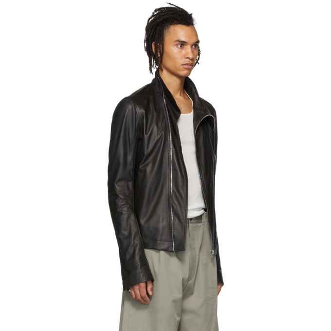 Rick Owens Black Mollino Biker Jacket Rick Owens