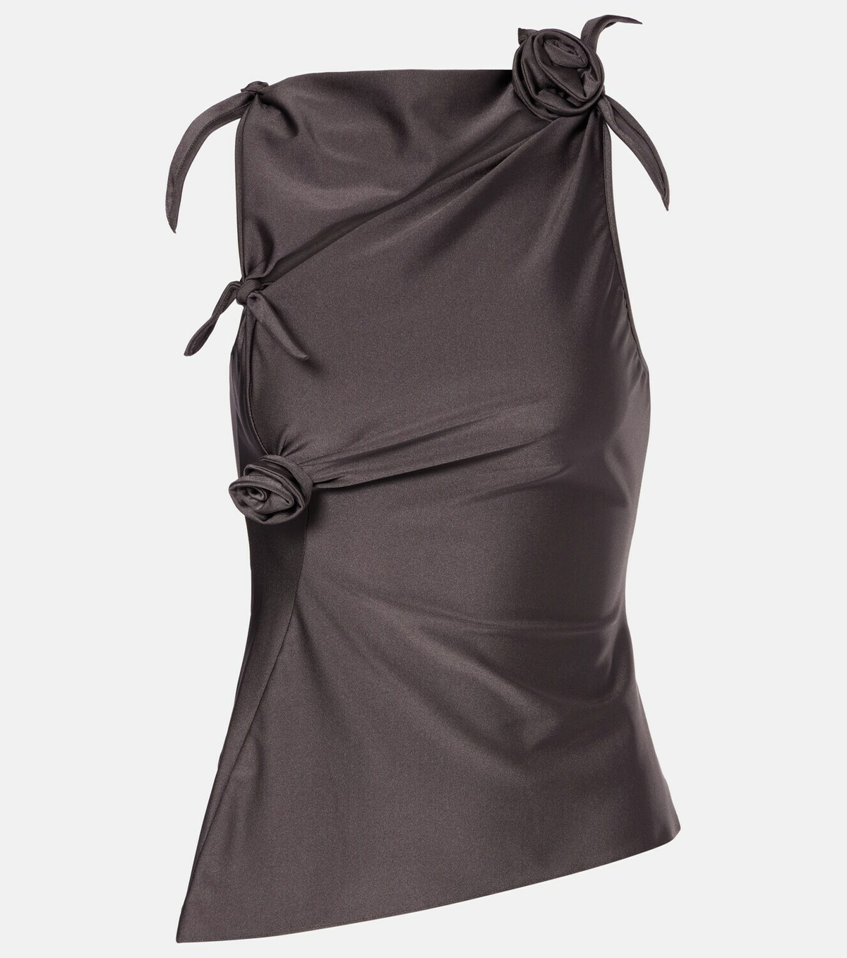 Coperni Floral-appliqué satin top