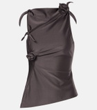 Coperni Floral-appliqué satin top