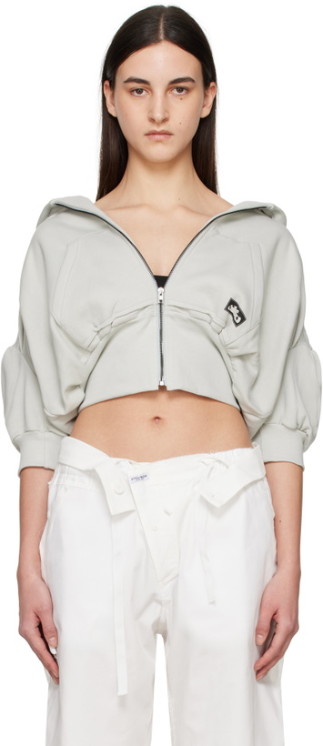 Photo: Ottolinger Gray Cropped Short Sleeve Hoodie
