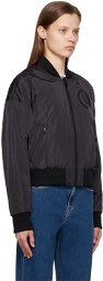 Versace Jeans Couture Black Reversible Graphic Bomber Jacket.