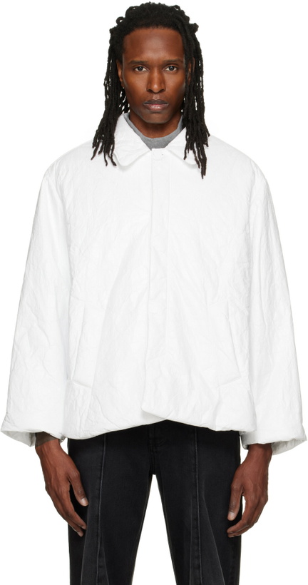 Photo: ALAINPAUL White Padded Short Car Coat