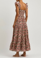 Rixo Kendall Floral-print Cotton Maxi Dress Pink