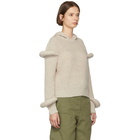 JW Anderson Beige Rib Knit Hoodie