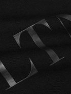 Valentino Garavani - Logo-Print Cotton-Jersey Hoodie - Black