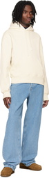 AMI Paris Off-White Cotton Embossed Ami De Coeur Hoodie