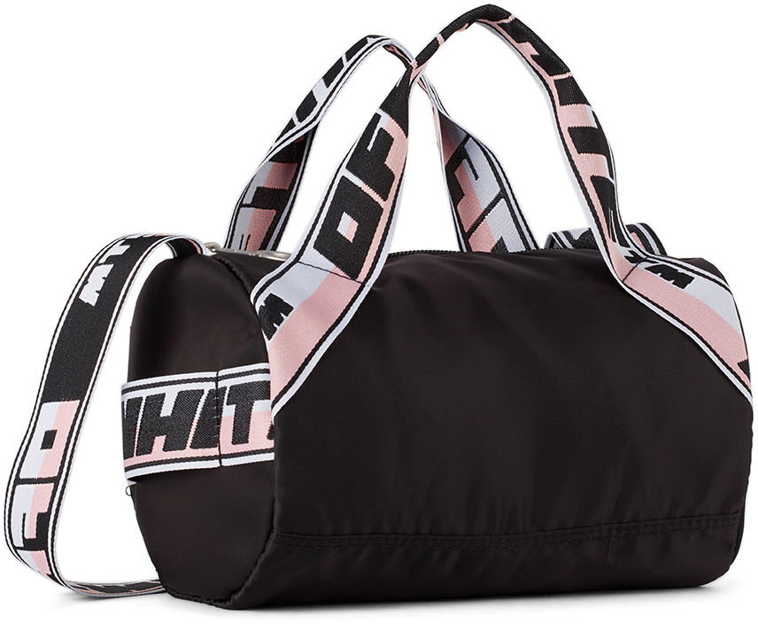 last One $ Drop . OFF White mini duffle Style nylon Shoulder bag , Black  Pink