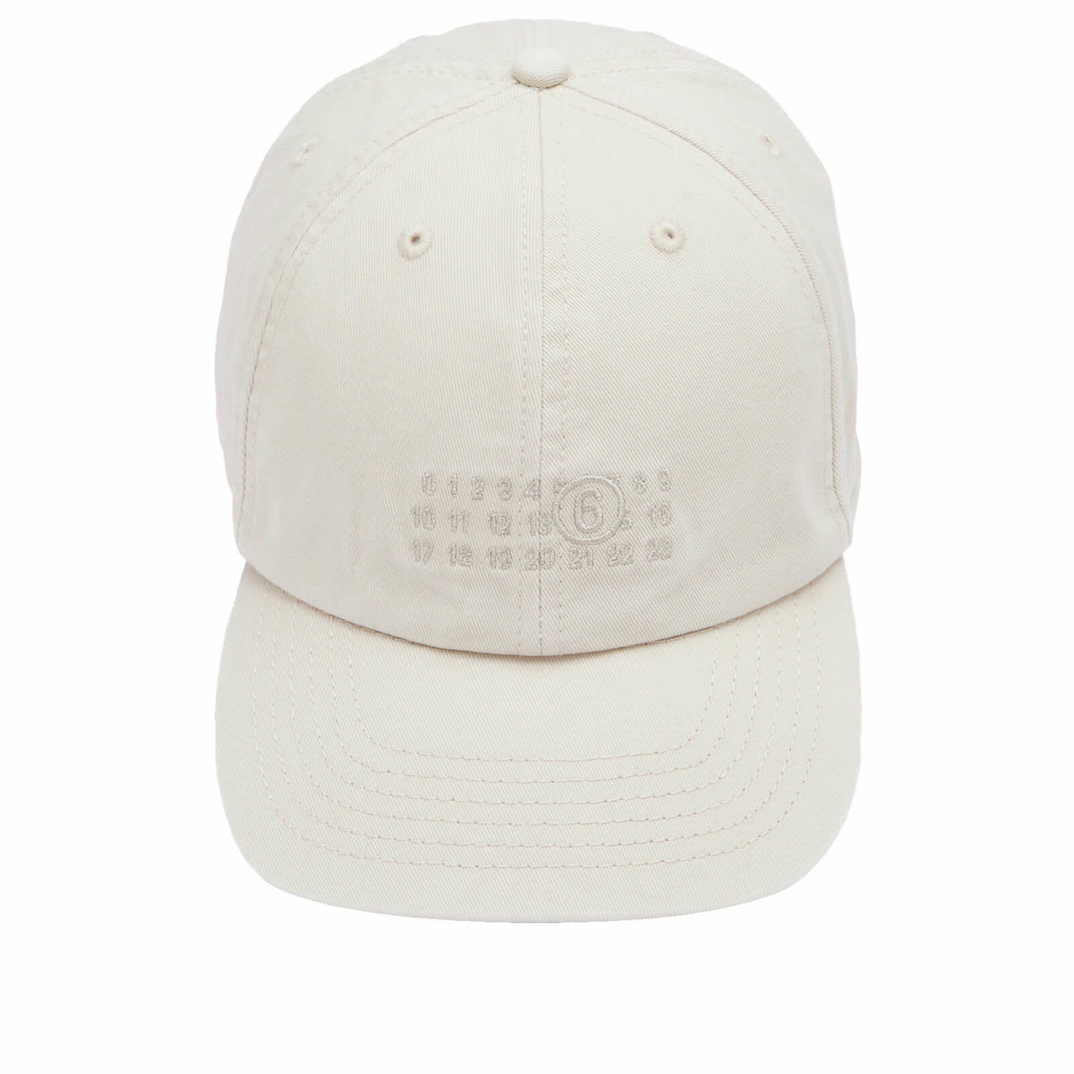 MM6 Maison Margiela Men's Number Logo Cap in Ivory MM6