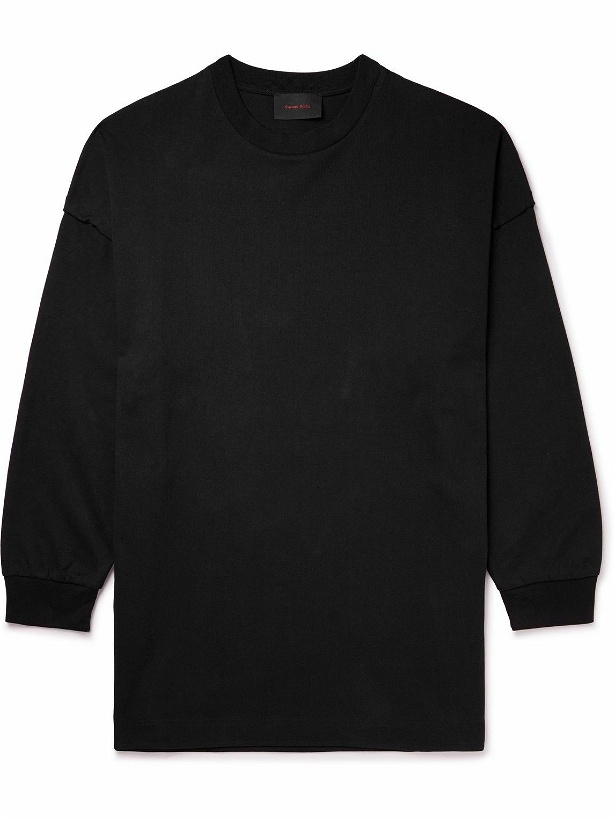 Photo: Simone Rocha - Oversized Panelled Cotton-Jersey T-Shirt - Black