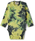 Wildkind Baby Green & Black Tie-Dye Lizzie Bodysuit