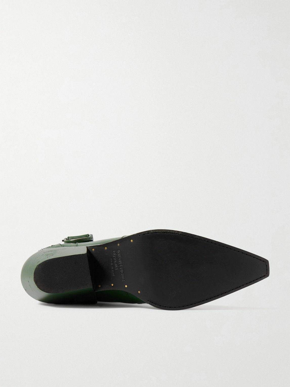 Enfants Riches Déprimés - Distressed Leather Cowboy Boots - Green