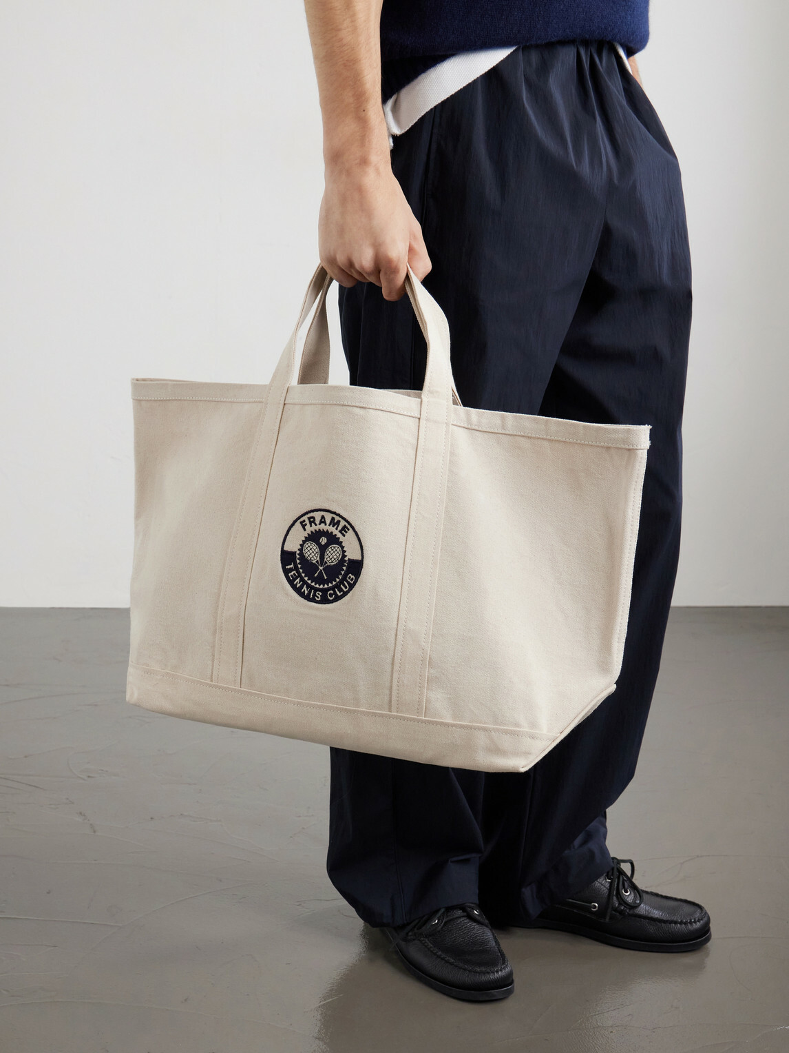 FRAME - Logo-Appliquéd Cotton-Canvas Tennis Tote Bag