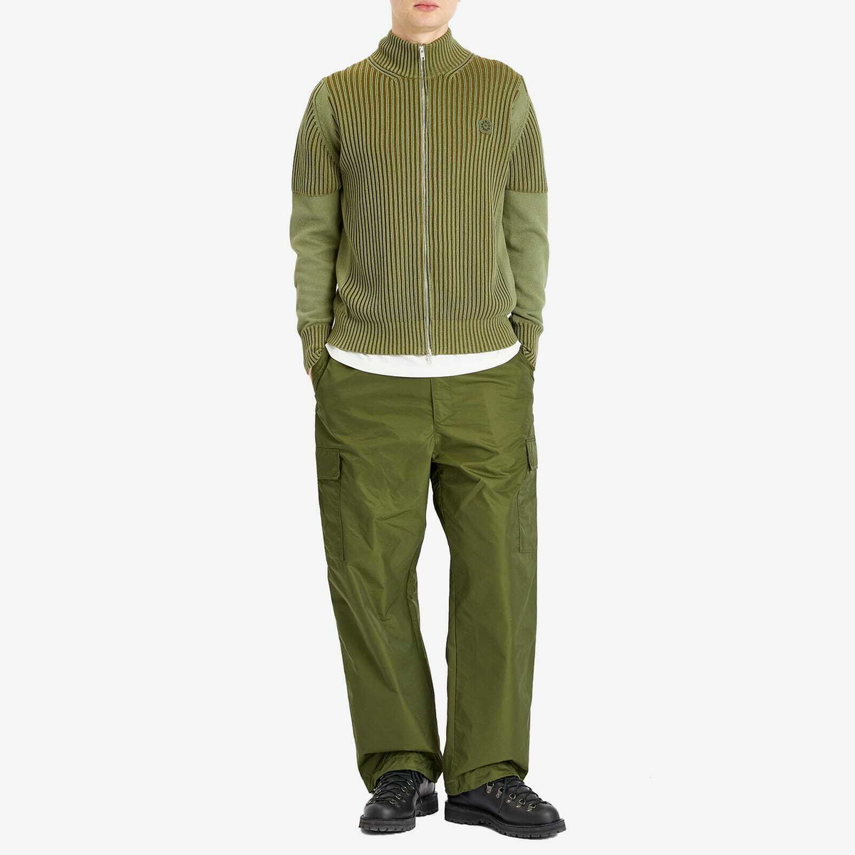 Kenzo Men's Gots Boke Flower 2.0 Full Zip Cardigan in Khaki