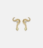 Ileana Makri Serpent Nest 18kt gold earrings with diamonds and emeralds