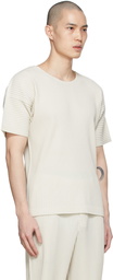 Homme Plissé Issey Miyake Off-White Polyester T-Shirt