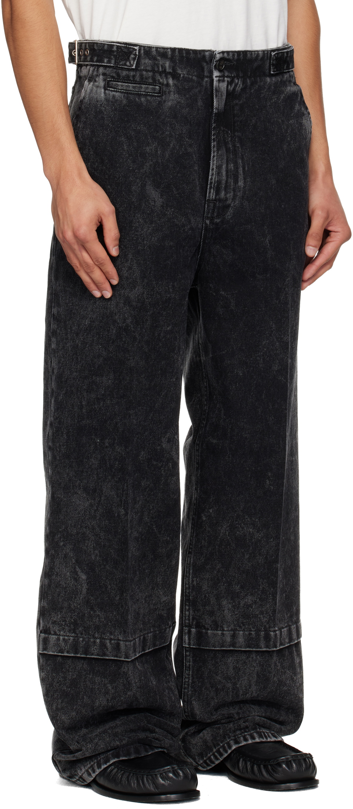 Lanvin Black Loose Fit Washed Jeans