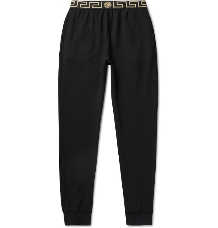 Photo: Versace - Slim-Fit Tapered Stretch-Modal Tapered Sweatpants - Black