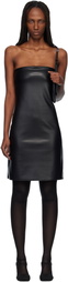 Courrèges Black Bustier Lingerie Faux-Leather Minidress