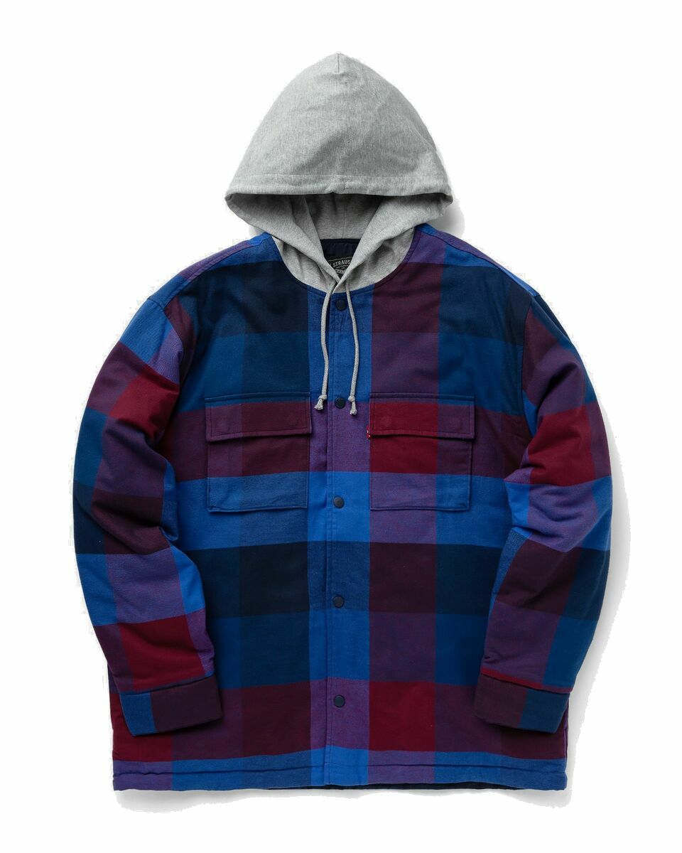 Photo: Levis Hooded Jack Worker Blue/Red - Mens - Overshirts