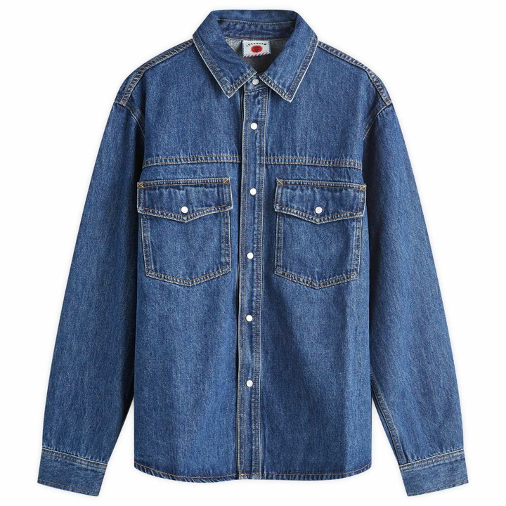 Photo: ICECREAM Men's Running Dog Denim Shirt in Mid Wash Blue